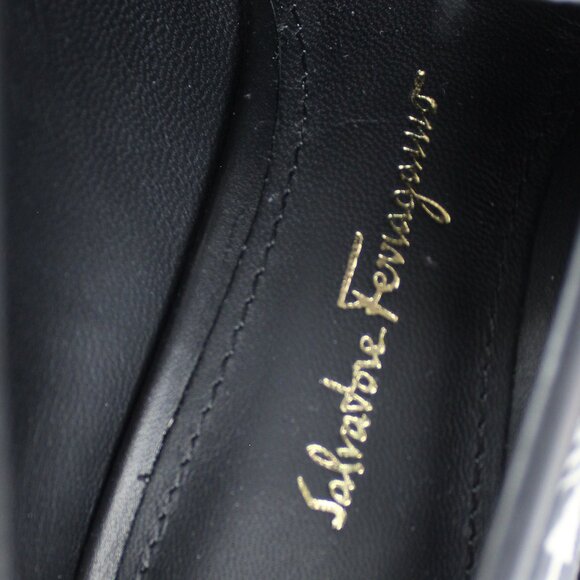 New Salvatore Ferragamo Gancini Logo Pumps, Designer Office  New Salvatore Ferragamo Gancini Logo Pumps, Moc Toe, Slip-on, Office to Party